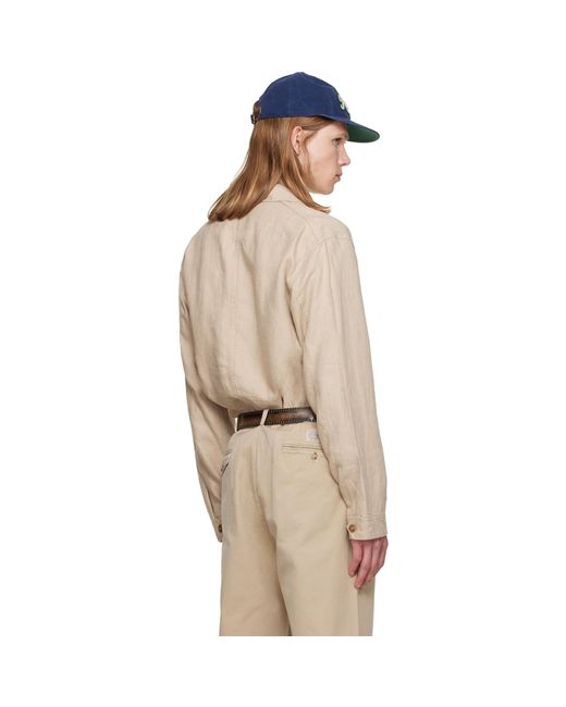 Polo Ralph Lauren Natural Linen Herringbone Utility Jacket for men