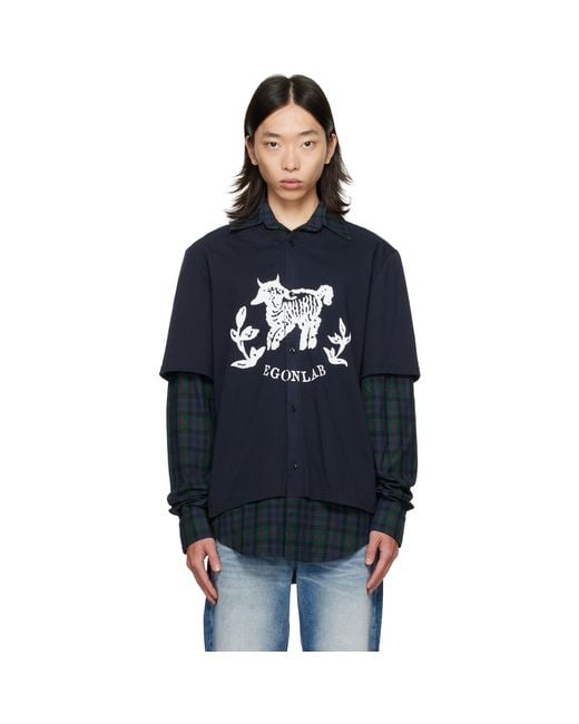 Egonlab Blue Moutono Shirt for men