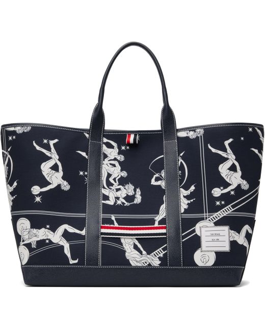 メンズ Thom Browne ネイビー ミディアム Olympic Constellation Tool トートバッグ Blue