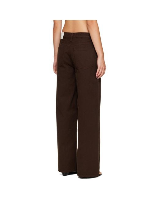 St. Agni Brown Canvas Classic Mid Rise Jeans