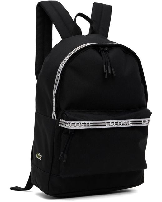 Lacoste Black Neocroc Backpack for men