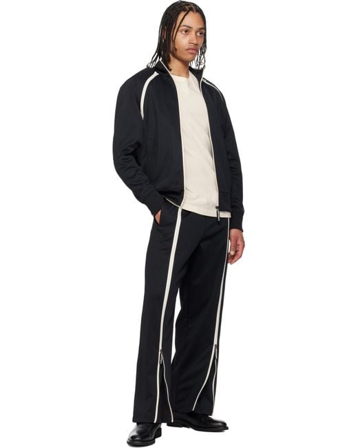 メンズ Palm Angels ブラック ジッパー トラックパンツ Black