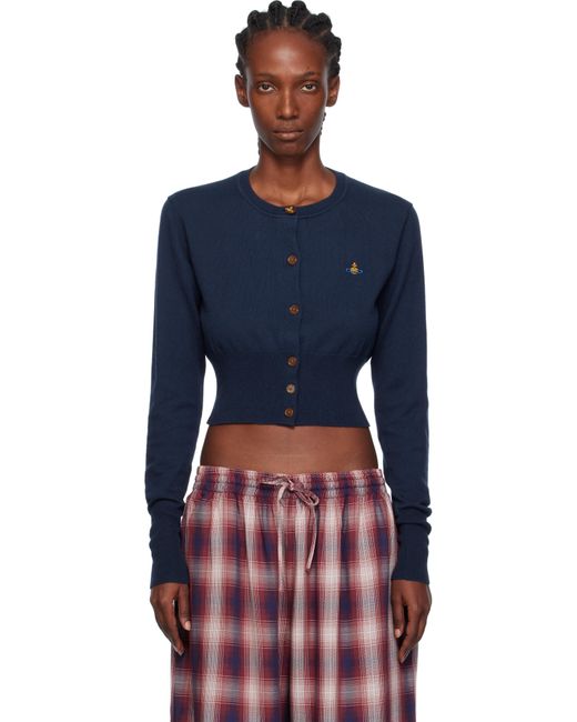 Vivienne Westwood Blue Bea Cropped Cardigan