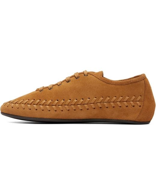 Hereu Brown Tan Birla Suede Loafers for men