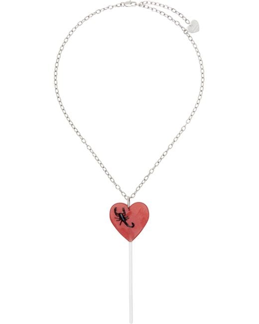 Im Sorry by Petra Collins White Ssense Exclusive D'Heygere Edition Scorpio Lollipop Necklace