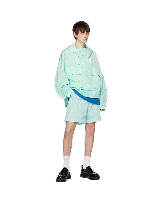 Wooyoungmi Blue Paneled Shorts for men