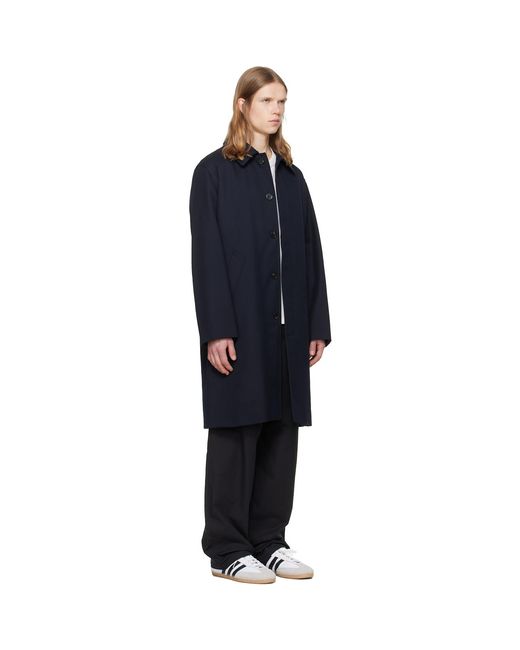 A.P.C. Blue Hugo Mac Coat for men