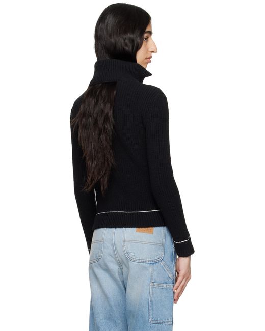 MM6 by Maison Martin Margiela ブラック Slitted Camionneur トラックジャケット Black