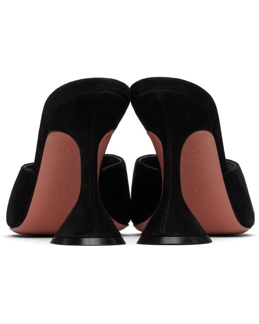 AMINA MUADDI Black Lupita Slipper Heeled Sandals
