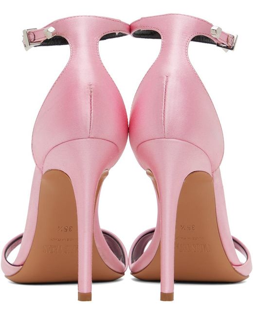 Sandales à talon aiguille roses en satin Paris Texas en coloris Pink