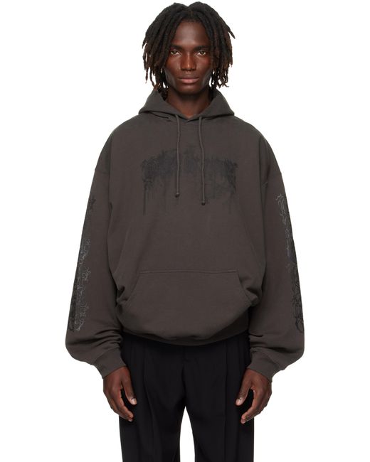 Pull À Capuche Surdimensionné Brun À Logo Vetements pour homme en coloris Black