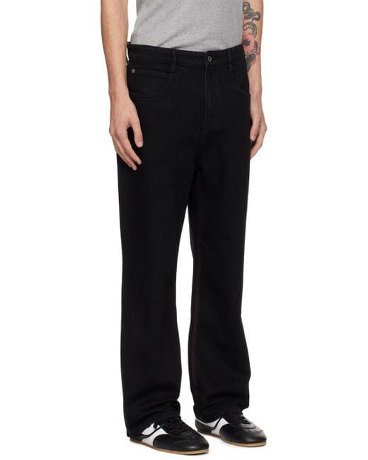 Fax Copy Express Black Stitch Jeans for men