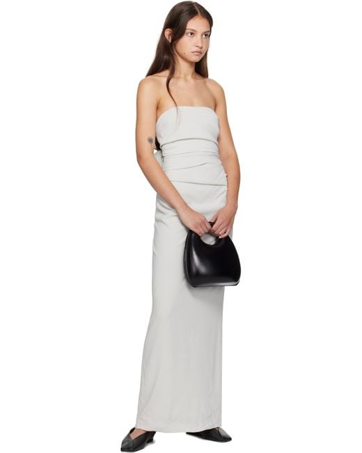 St. Agni Black Strapless Tie Back Maxi Dress
