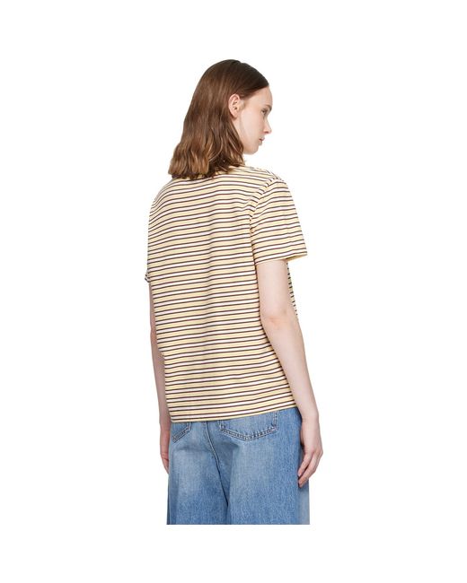Stella McCartney Multicolor Fancy Stripe Crest Embroidery T-Shirt