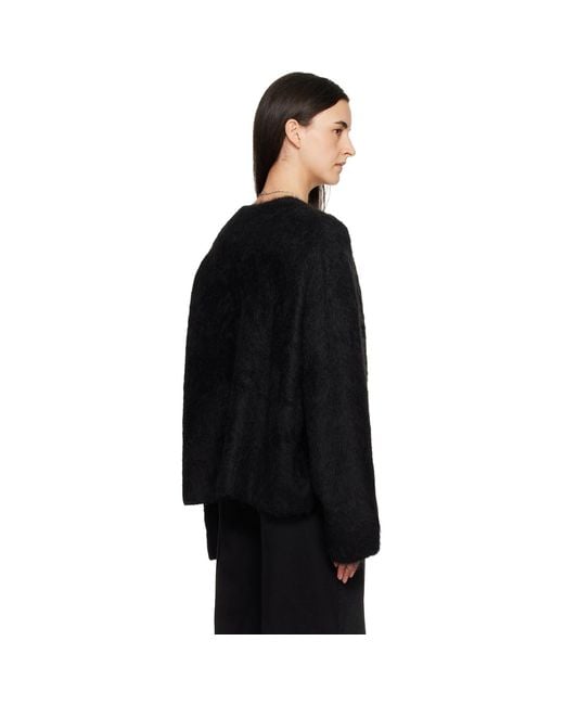 Totême Black Boxy Alpaca Knit Sweater