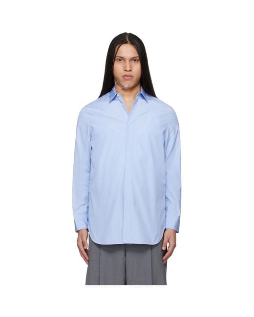 Jil Sander Blue Open Back Shirt for men