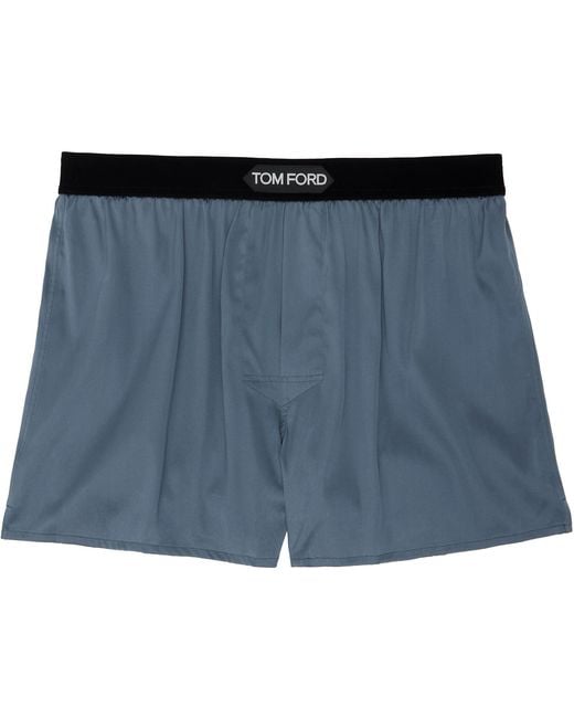 Tom Ford Blue Silk Boxers for men