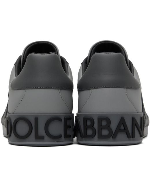 Dolce & Gabbana Black Dolce&gabbana Gray Portofino Sneakers for men