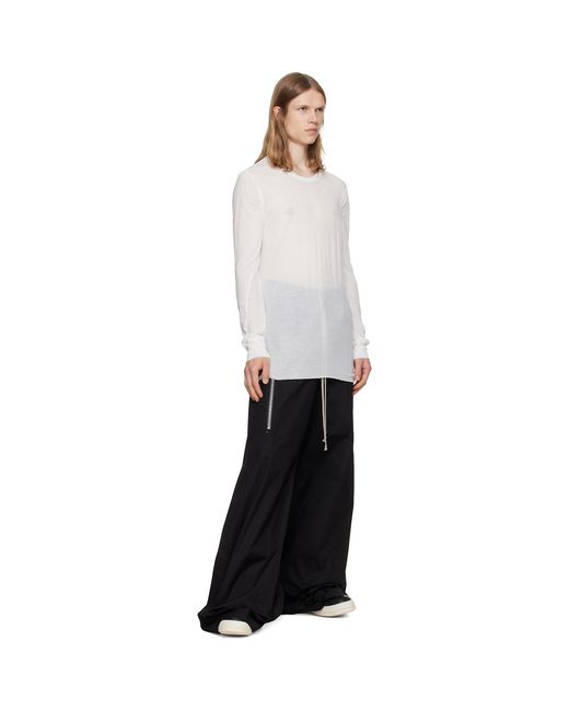 Rick Owens White Off- Tower Basic Ls T-Shirt for men