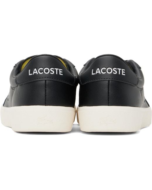 メンズ Lacoste ブラック Baseshot Pro レザースニーカー Black