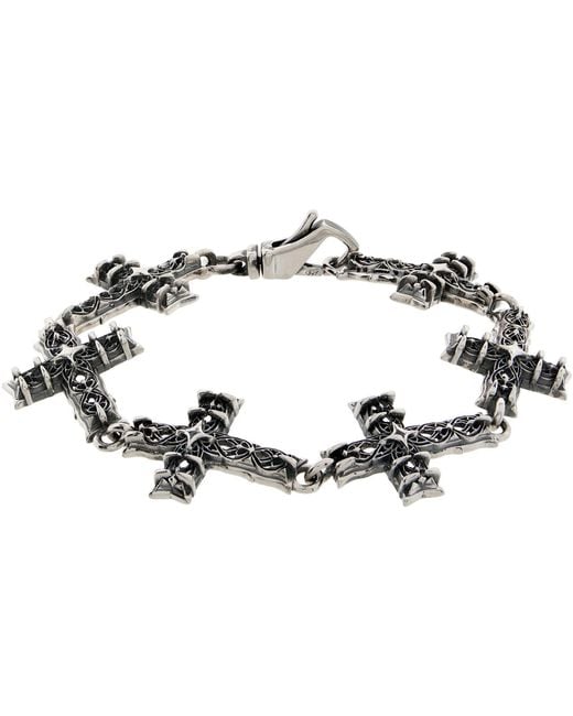 Emanuele Bicocchi Black Large Multi Notre-Dame Cross Bracelet for men