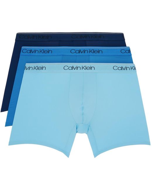 Calvin Klein Three-pack Blue Micro Boxer Briefs for men