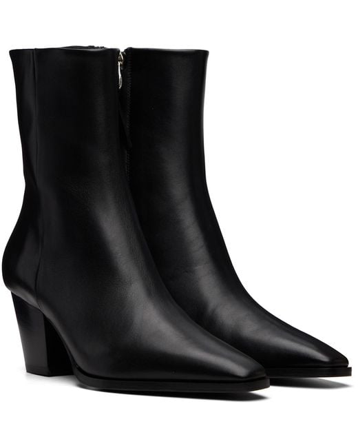 Aeyde Black Hedvig Cowboy Ankle Boots
