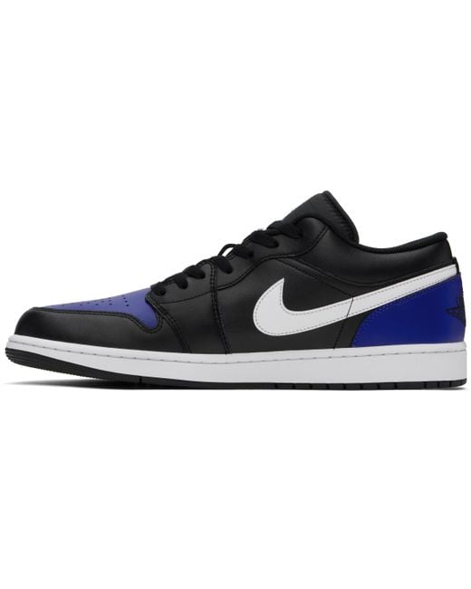 メンズ Nike ネイビー＆ブラック Air Jordan 1 Low スニーカー Black