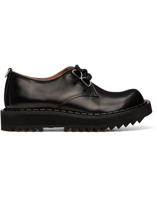George Cox Black Ripple Bump-Toe Derbys