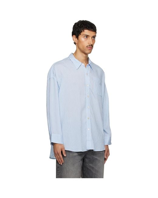 R13 Blue Drop Neck Shirt for men