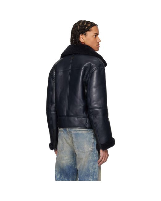 Acne Black Lambskin Shearling Jacket for men