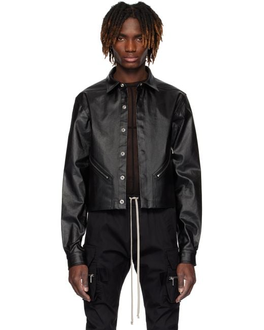 Rick Owens Black Hollywood Tour Alice Denim Jacket for men