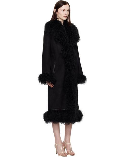 Saks Potts Black Bonna Shearling Coat