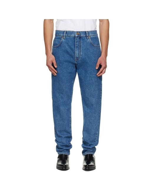 Balmain Blue Straight-Cut Jeans for men