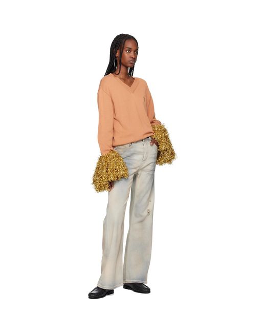 Doublet Blue Tan Cheerleading Pompon Sweater