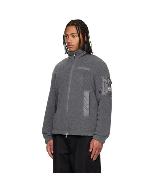 Moncler Gray Zip Up Jacket for men