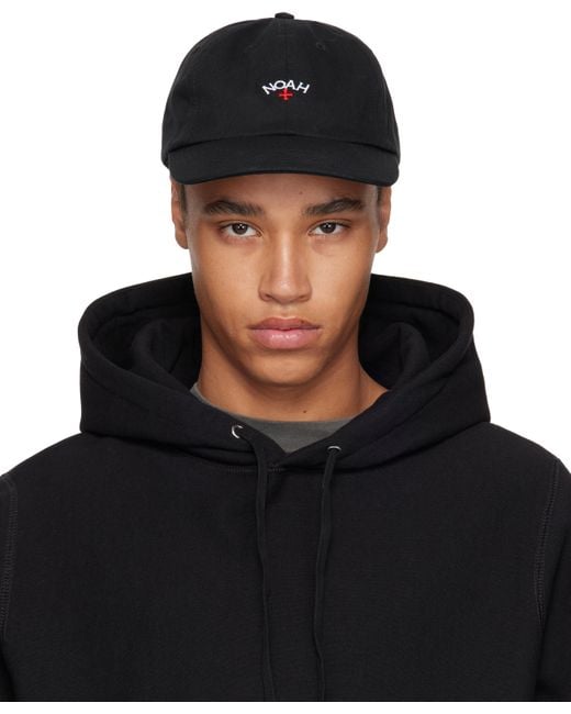 Noah NYC Black Classic Core Logo 6-Panel Cap for men