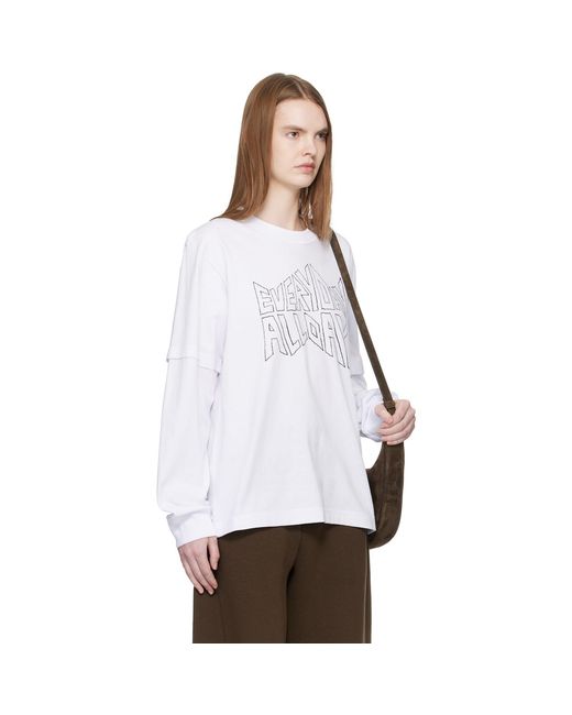 Sacai White 'Geoff Print L/S T-Shirt