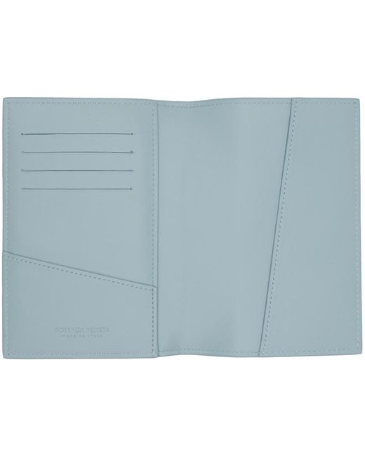 Étui pour passeport bleu en cuir nappa tissé façon intrecciato Bottega Veneta pour homme en coloris Blue