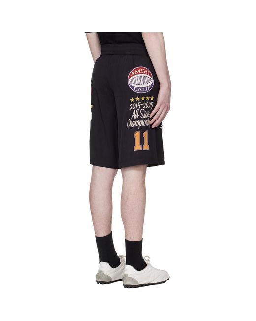 Amiri Black Varsity Patch Shorts for men