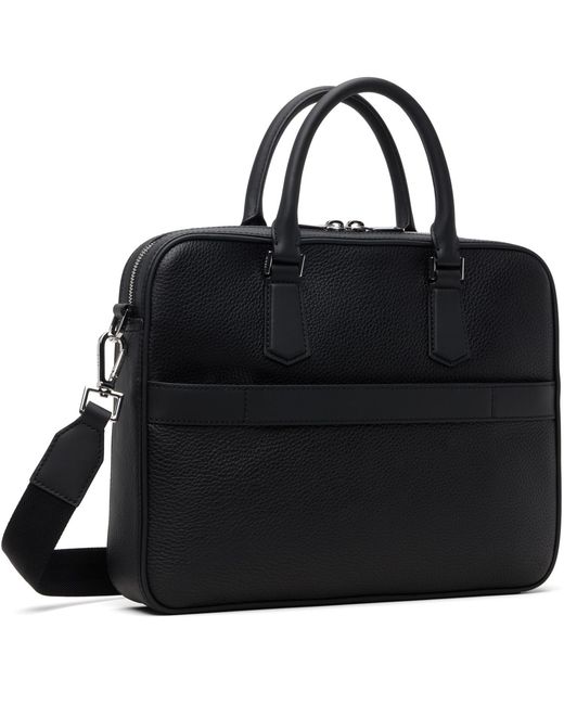 Boss Black Leather Emed-Logo Document Briefcase for men