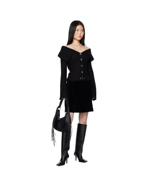 Holzweiler Black Cygnet Velvet Miniskirt