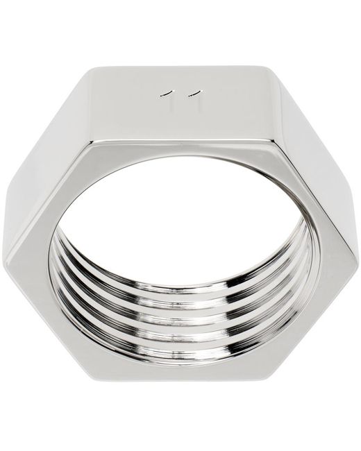 Maison Margiela Metallic Silver Nut Wide Ring for men