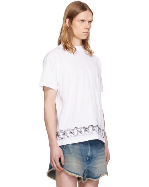 Random Identities White Chain Belt Print Short Sleeve T-Shirt for men