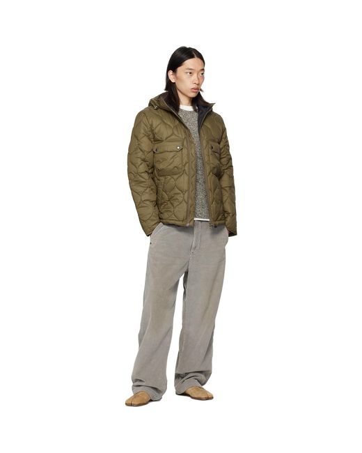 Barbour Green Khaki Re-Engineered Hooded Spey Quilted Jacket for men