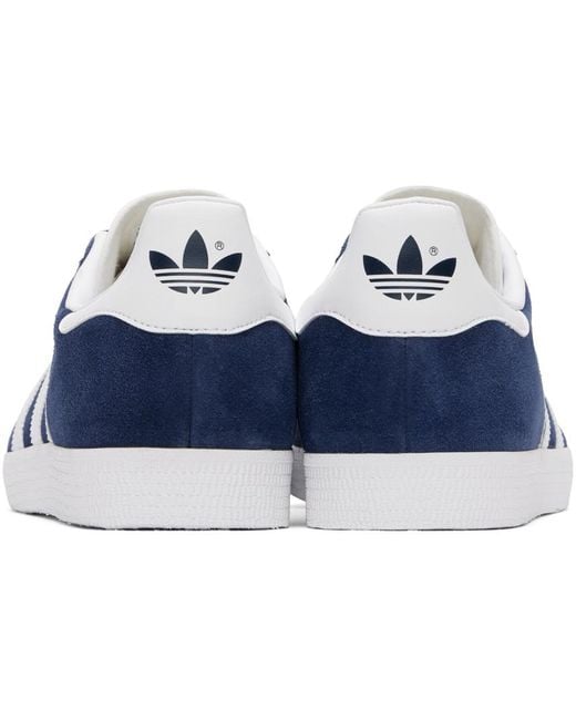 Adidas Originals Blue Nubuck Low-Top Sneakers for men