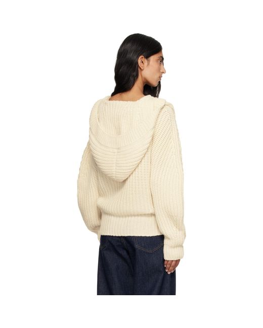 Stella McCartney Natural Chunky Ribbed Hooded Cardigan