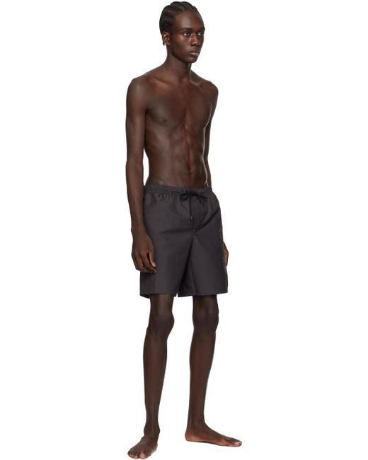 Versace Black Cartouche Swim Shorts for men
