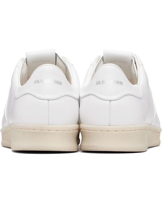 Jil Sander White Calfskin Sneakers for men