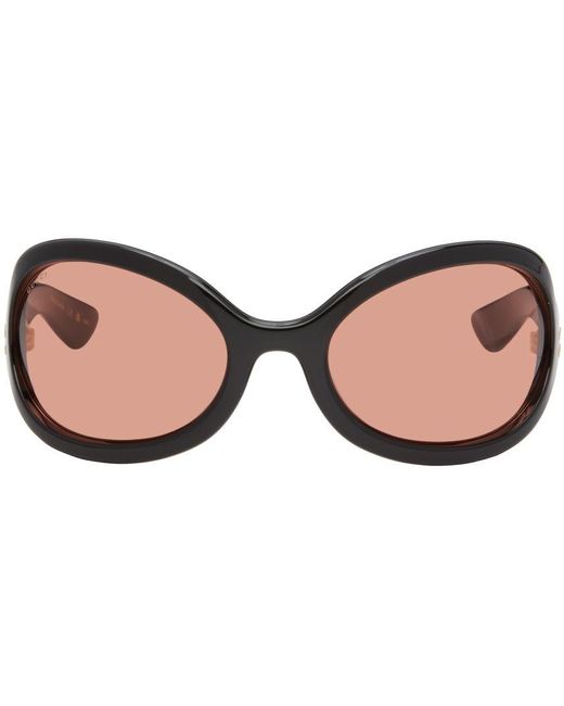 Gucci Black Oversized Oval Sunglasses Lyst